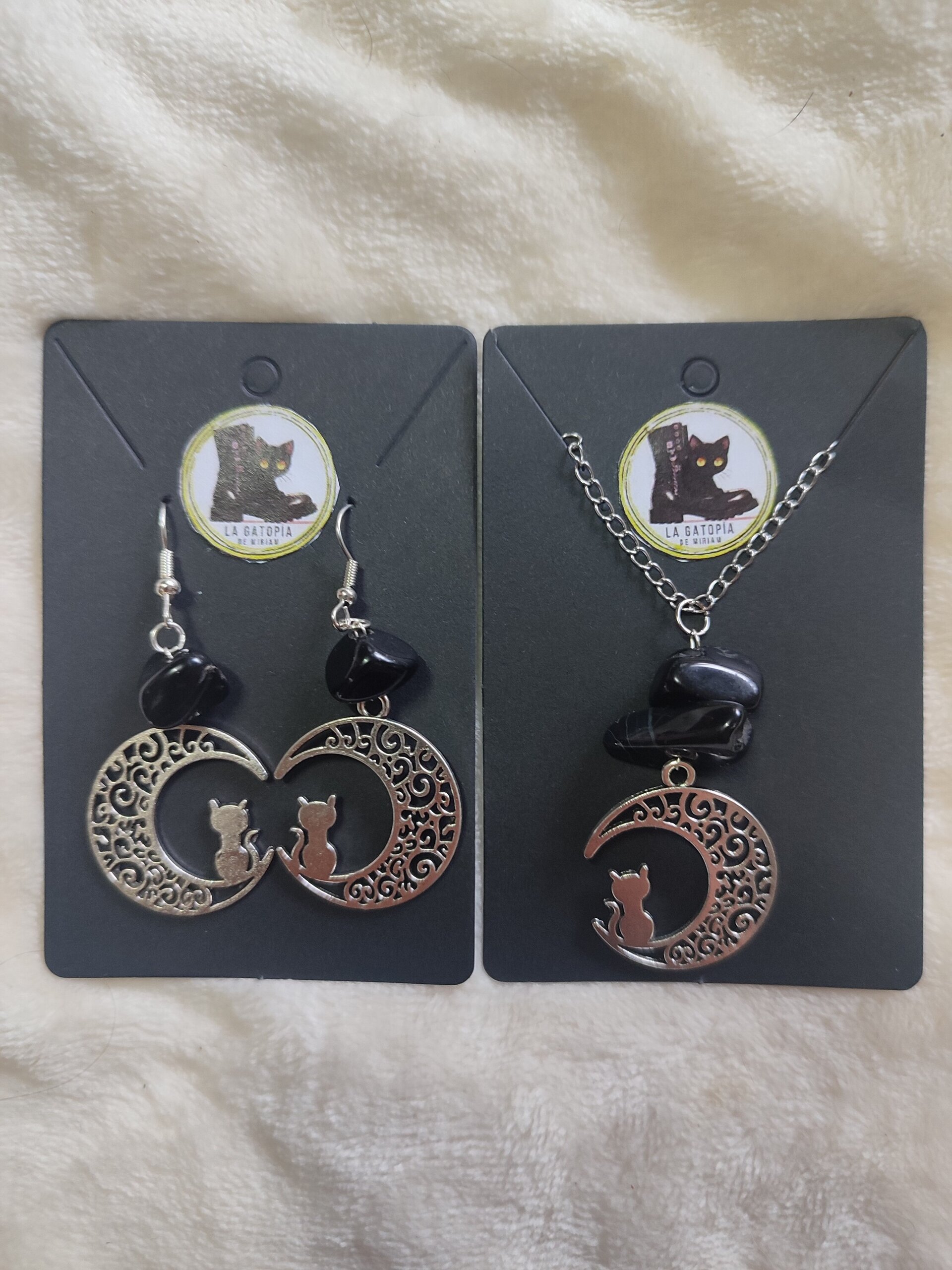 Conjunto Pendientes y colgante con Obsidiana - 2