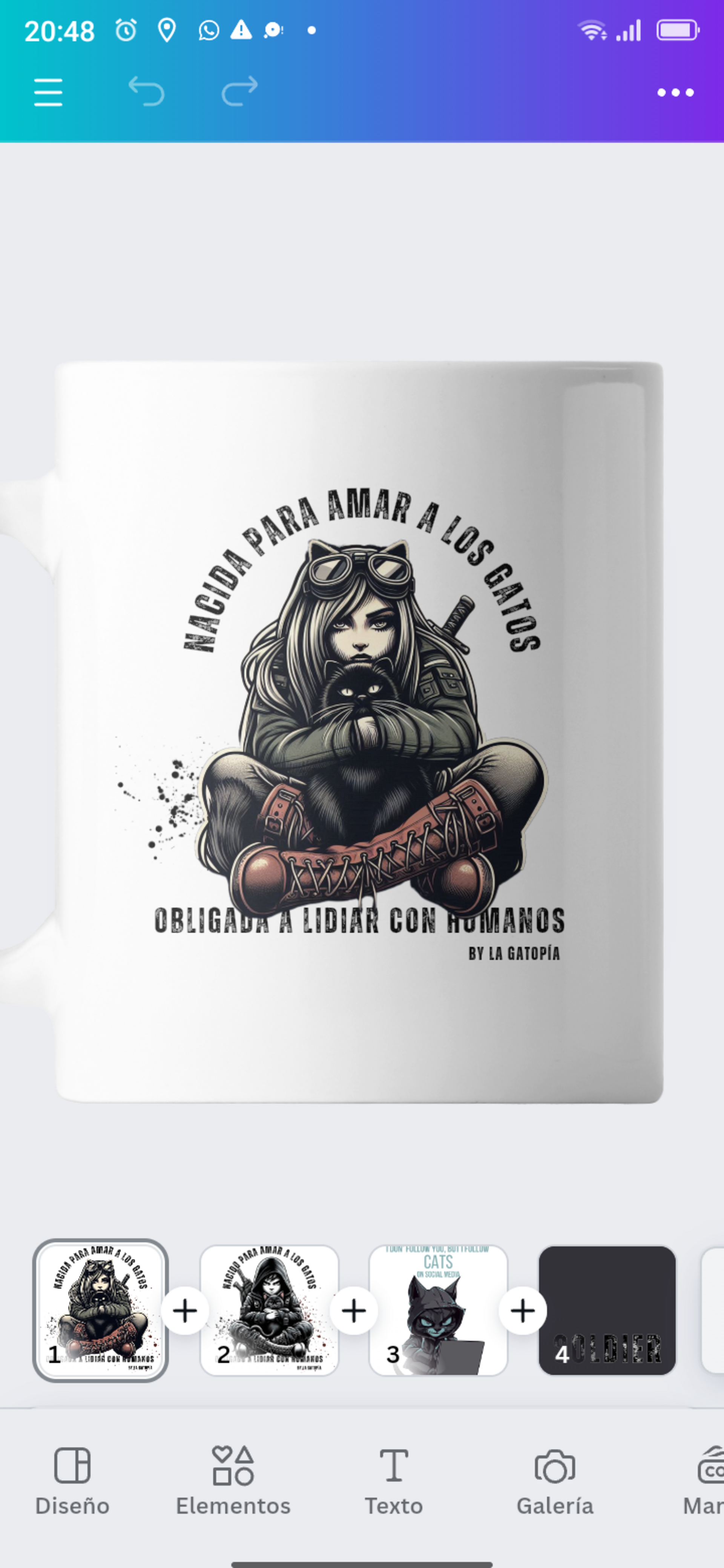 Taza "Nacida para amar a los gatos, obligada a lidiar con humanos" - 2