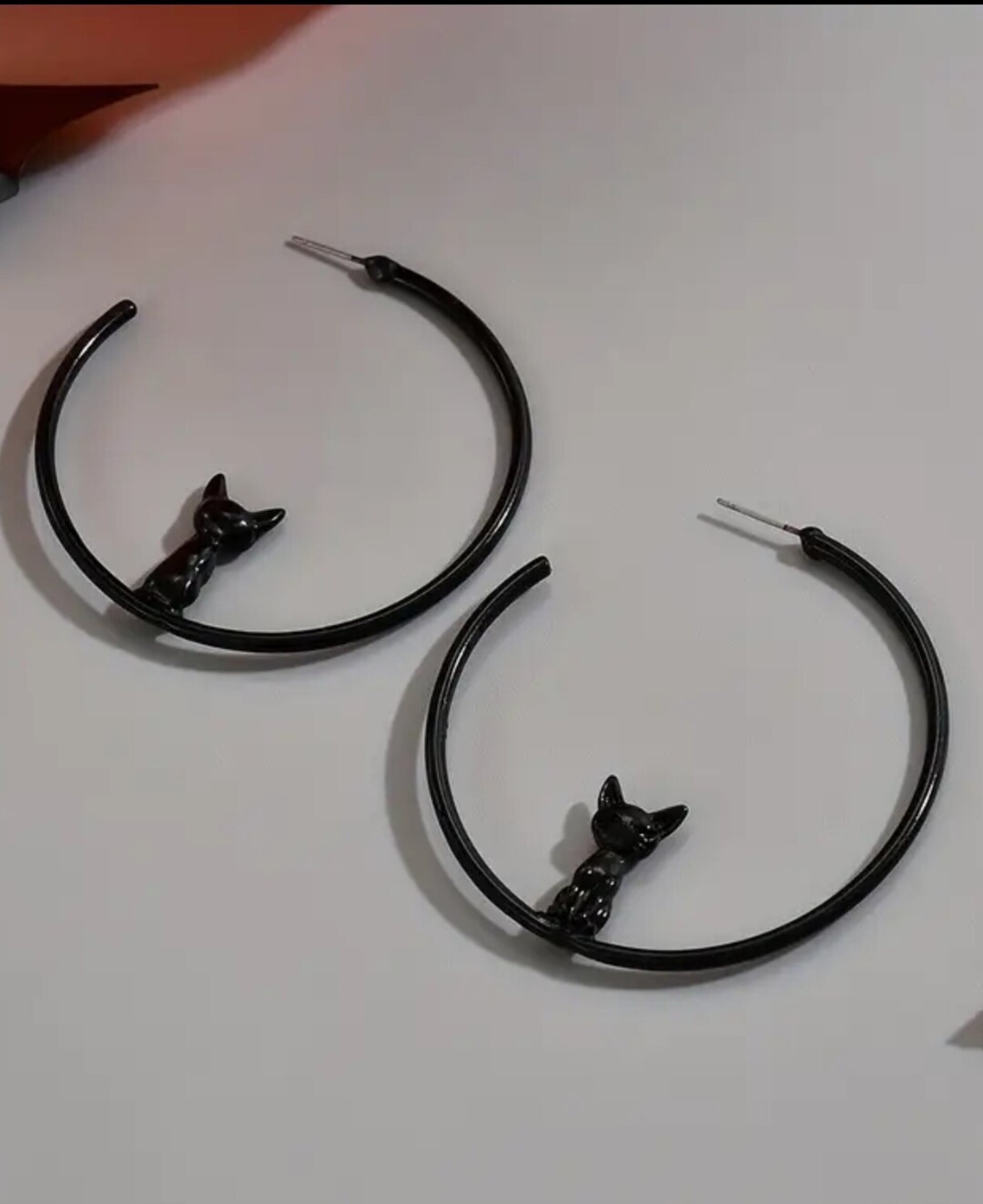 Pendientes de aro con gatito - 3