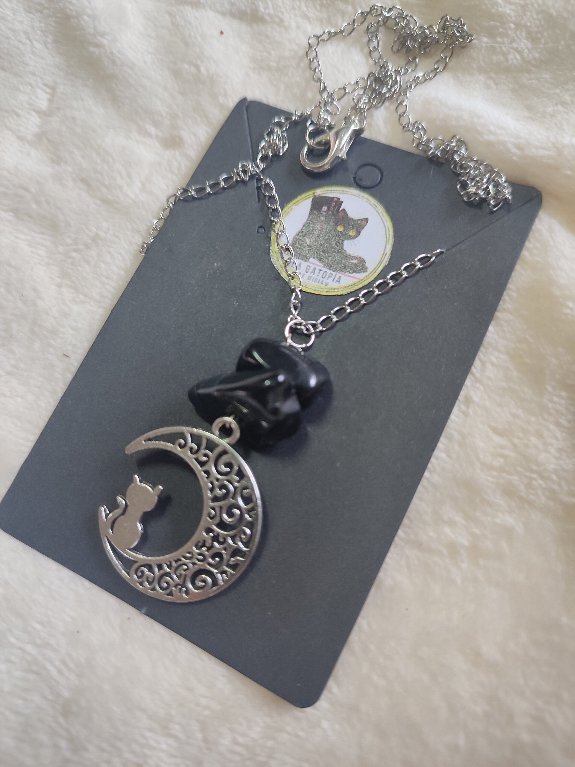 Conjunto Pendientes y colgante con Obsidiana - 6