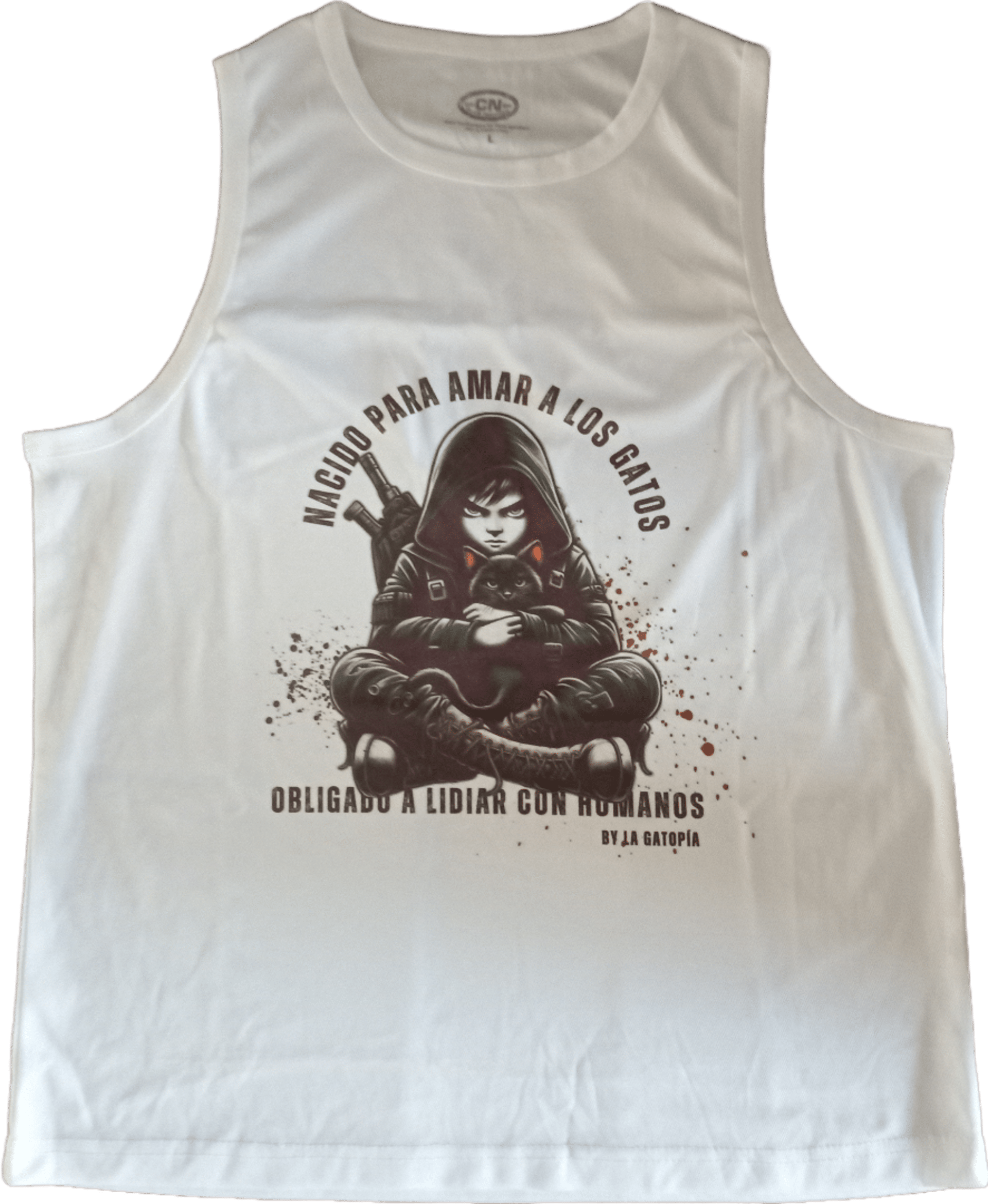 Camiseta Tirantes "Nacido para amar a los gatos, obligado a lidiar con humanos" - 2