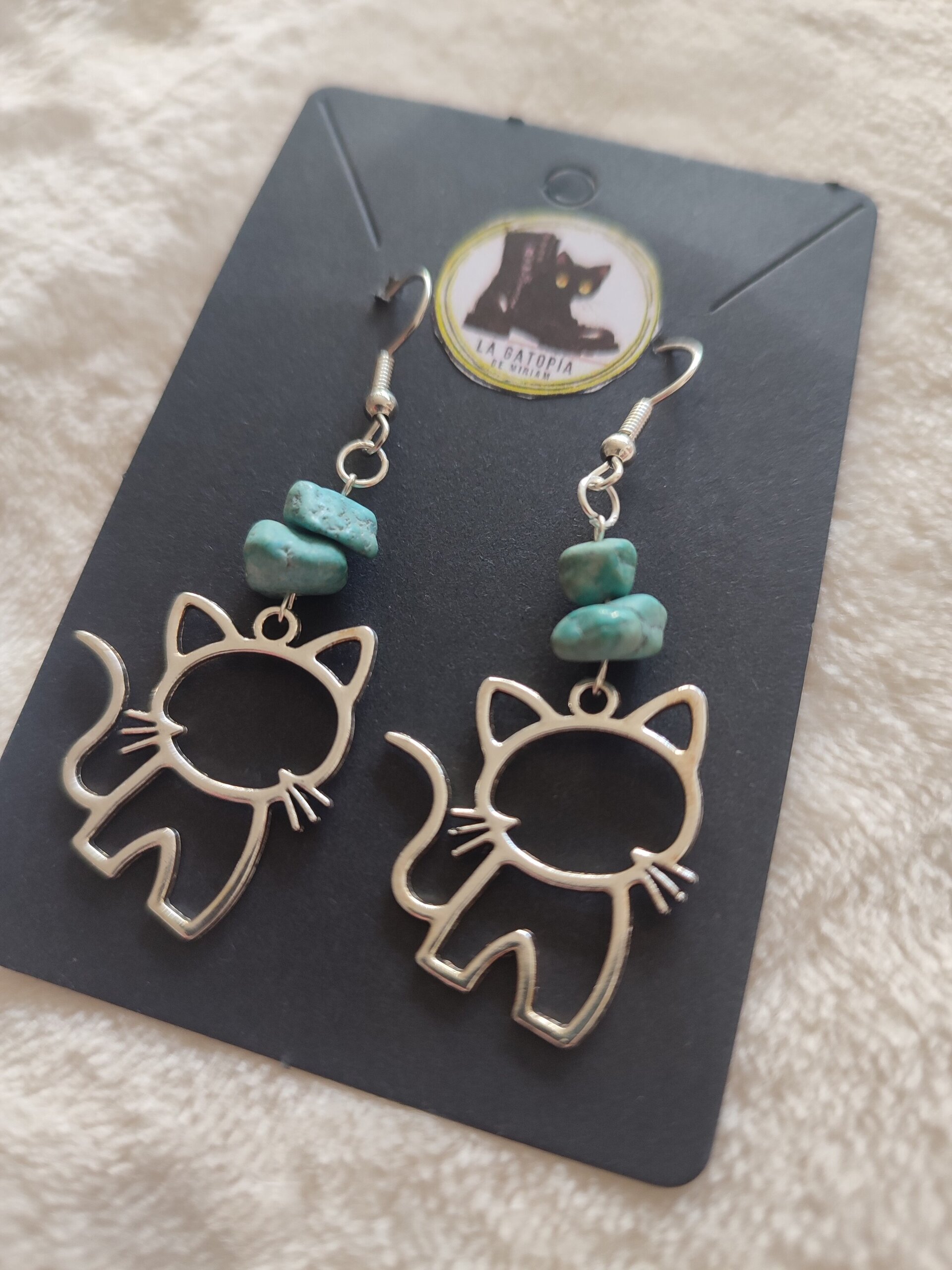 Pendientes con Turquesas artesanales - 2